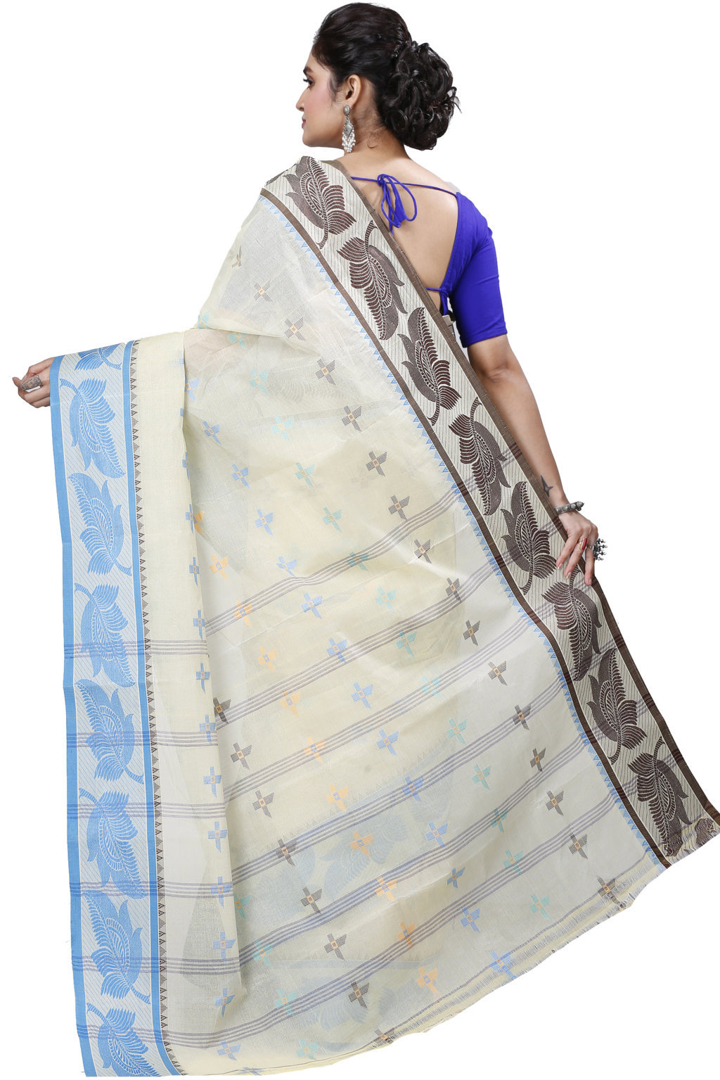Gray Shade Pure Cotton Rowan Tant Saree (975)